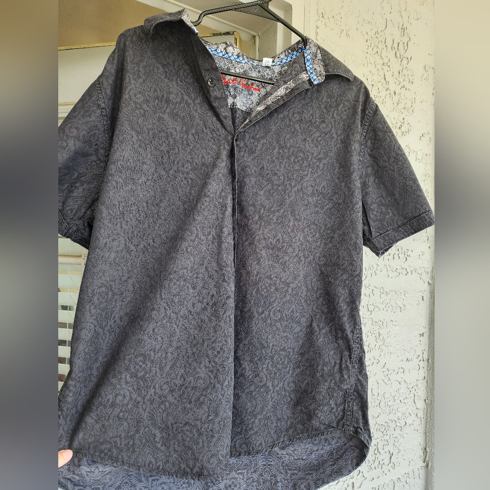 Robert Graham Men's Black Patterned Shirt XL